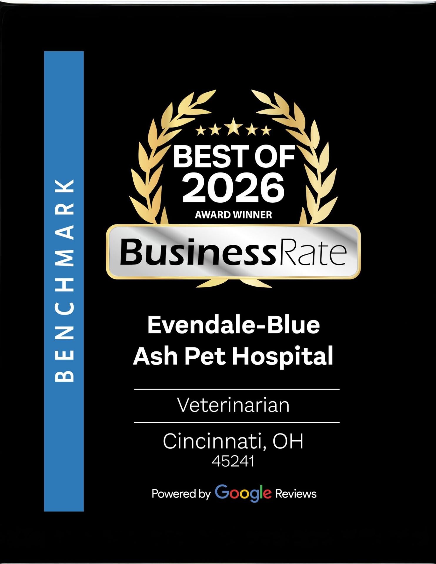 BusinessRate Best of 2026 Award Winner Veterinarian Cincinnati OH